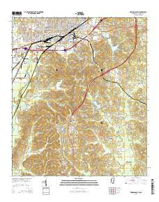 Meridian South Mississippi Current topographic map, 1:24000 scale, 7.5 X 7.5 Minute, Year 2015
