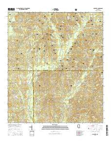 Mulberry Mississippi Current topographic map, 1:24000 scale, 7.5 X 7.5 Minute, Year 2015