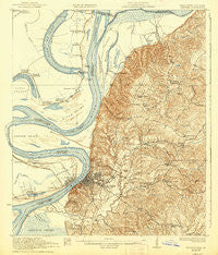 Natchez Mississippi Historical topographic map, 1:62500 scale, 15 X 15 Minute, Year 1922