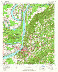 Natchez Mississippi Historical topographic map, 1:62500 scale, 15 X 15 Minute, Year 1965