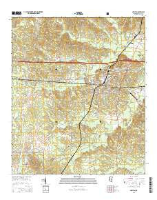 Newton Mississippi Current topographic map, 1:24000 scale, 7.5 X 7.5 Minute, Year 2015