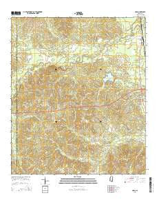 Nola Mississippi Current topographic map, 1:24000 scale, 7.5 X 7.5 Minute, Year 2015