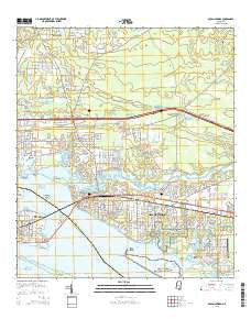 Ocean Springs Mississippi Current topographic map, 1:24000 scale, 7.5 X 7.5 Minute, Year 2015