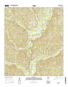 Peoria Mississippi Current topographic map, 1:24000 scale, 7.5 X 7.5 Minute, Year 2015