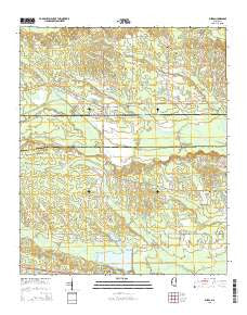 Pheba Mississippi Current topographic map, 1:24000 scale, 7.5 X 7.5 Minute, Year 2015