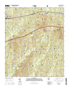 Pulaski Mississippi Current topographic map, 1:24000 scale, 7.5 X 7.5 Minute, Year 2015