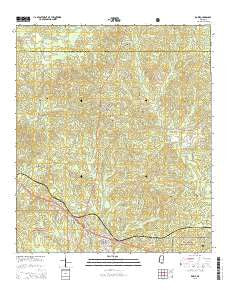 Roxie Mississippi Current topographic map, 1:24000 scale, 7.5 X 7.5 Minute, Year 2015