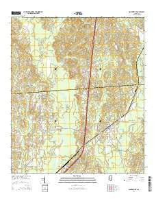 Sandersville Mississippi Current topographic map, 1:24000 scale, 7.5 X 7.5 Minute, Year 2015