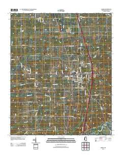 Sardis Mississippi Historical topographic map, 1:24000 scale, 7.5 X 7.5 Minute, Year 2012