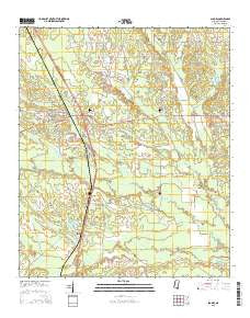 Scooba Mississippi Current topographic map, 1:24000 scale, 7.5 X 7.5 Minute, Year 2015