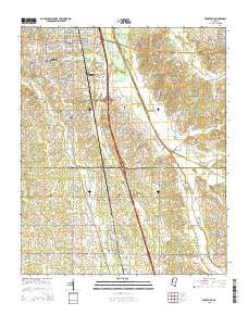 Senatobia Mississippi Current topographic map, 1:24000 scale, 7.5 X 7.5 Minute, Year 2015