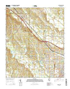 Sherman Mississippi Current topographic map, 1:24000 scale, 7.5 X 7.5 Minute, Year 2015