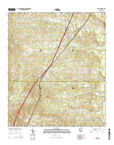 Terry Mississippi Current topographic map, 1:24000 scale, 7.5 X 7.5 Minute, Year 2015