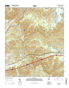 Toomsuba Mississippi Current topographic map, 1:24000 scale, 7.5 X 7.5 Minute, Year 2015
