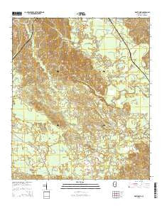 Wautubbee Mississippi Current topographic map, 1:24000 scale, 7.5 X 7.5 Minute, Year 2015