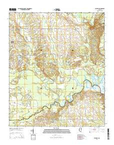 Waverly Mississippi Current topographic map, 1:24000 scale, 7.5 X 7.5 Minute, Year 2015
