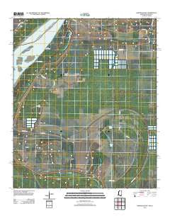 Whiting Bayou Mississippi Historical topographic map, 1:24000 scale, 7.5 X 7.5 Minute, Year 2012