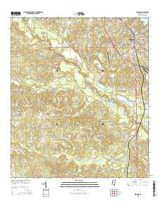 Wiggins Mississippi Current topographic map, 1:24000 scale, 7.5 X 7.5 Minute, Year 2015