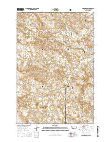 Badland Draw Montana Current topographic map, 1:24000 scale, 7.5 X 7.5 Minute, Year 2014