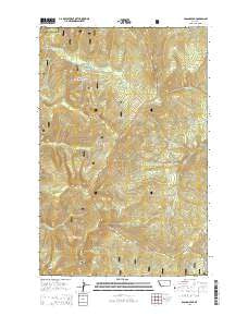 Bassoo Peak Montana Current topographic map, 1:24000 scale, 7.5 X 7.5 Minute, Year 2014