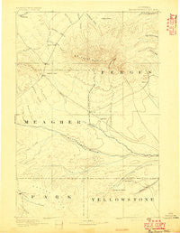 Big Snowy Mountain Montana Historical topographic map, 1:250000 scale, 1 X 1 Degree, Year 1893