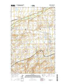 Browning Montana Current topographic map, 1:24000 scale, 7.5 X 7.5 Minute, Year 2014
