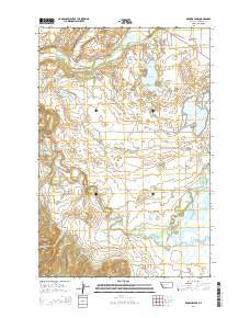 Browns Lake Montana Current topographic map, 1:24000 scale, 7.5 X 7.5 Minute, Year 2014