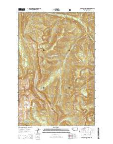 Bungalow Mountain Montana Current topographic map, 1:24000 scale, 7.5 X 7.5 Minute, Year 2014