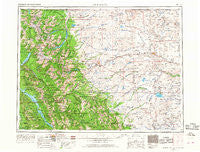 Cut Bank Montana Historical topographic map, 1:250000 scale, 1 X 2 Degree, Year 1960