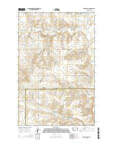 Kraut Coulee Montana Current topographic map, 1:24000 scale, 7.5 X 7.5 Minute, Year 2014