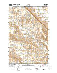 Thebes Montana Current topographic map, 1:24000 scale, 7.5 X 7.5 Minute, Year 2014