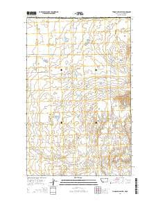 Thoeny Hills West Montana Current topographic map, 1:24000 scale, 7.5 X 7.5 Minute, Year 2014