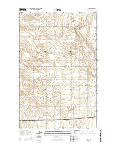 Tiber Montana Current topographic map, 1:24000 scale, 7.5 X 7.5 Minute, Year 2014