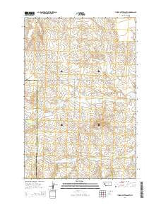 Timber Buttes South Montana Current topographic map, 1:24000 scale, 7.5 X 7.5 Minute, Year 2014