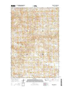Twin Buttes Montana Current topographic map, 1:24000 scale, 7.5 X 7.5 Minute, Year 2014