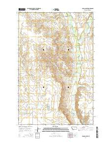 Uhlan Coulee Montana Current topographic map, 1:24000 scale, 7.5 X 7.5 Minute, Year 2014