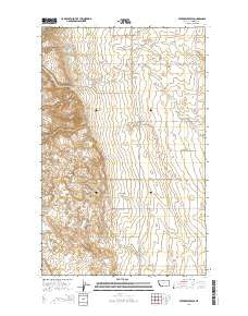 Vaver Reservoir Montana Current topographic map, 1:24000 scale, 7.5 X 7.5 Minute, Year 2014