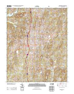 Asheboro North Carolina Historical topographic map, 1:24000 scale, 7.5 X 7.5 Minute, Year 2013
