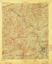 Asheville North Carolina Historical topographic map, 1:125000 scale, 30 X 30 Minute, Year 1901