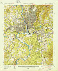 Asheville North Carolina Historical topographic map, 1:24000 scale, 7.5 X 7.5 Minute, Year 1943