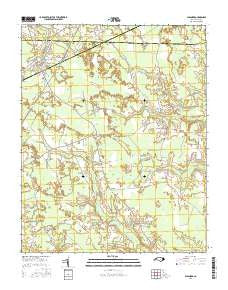 Aulander North Carolina Current topographic map, 1:24000 scale, 7.5 X 7.5 Minute, Year 2016