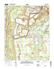 Aurora North Carolina Current topographic map, 1:24000 scale, 7.5 X 7.5 Minute, Year 2016