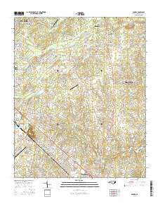 Bakers North Carolina Current topographic map, 1:24000 scale, 7.5 X 7.5 Minute, Year 2016