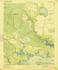 Belhaven North Carolina Historical topographic map, 1:62500 scale, 15 X 15 Minute, Year 1916