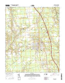 Burgaw North Carolina Current topographic map, 1:24000 scale, 7.5 X 7.5 Minute, Year 2016