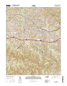 Burlington North Carolina Current topographic map, 1:24000 scale, 7.5 X 7.5 Minute, Year 2016