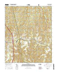 Candor North Carolina Current topographic map, 1:24000 scale, 7.5 X 7.5 Minute, Year 2016