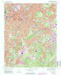 Charlotte East North Carolina Historical topographic map, 1:24000 scale, 7.5 X 7.5 Minute, Year 1967