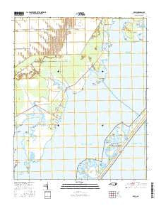 Davis North Carolina Current topographic map, 1:24000 scale, 7.5 X 7.5 Minute, Year 2016