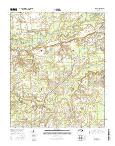 Deep Run North Carolina Current topographic map, 1:24000 scale, 7.5 X 7.5 Minute, Year 2016